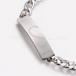 Placcatura ionica (ip) coppie 304 set di braccialetti identificativi in acciaio inossidabile&nbsp;X-BJEW-I283-08