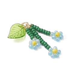Colgantes de flores con cuentas de semillas de vidrio&nbsp;PALLOY-MZ01194-01