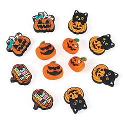 12 Stück Silikon-Brennperlen in 6 Stilen mit Halloween-Motiv&nbsp;SIL-TA0003-26