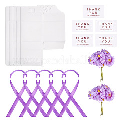 Boîtes d'emballage de cadeaux de bonbons en PVC transparent avec ruban et fleur artificielle&nbsp;CON-TAC0001-20E
