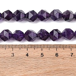 Facettierten natürlichen Amethyst Perlen Stränge&nbsp;G-K066-09-8mm-01