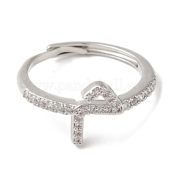 Bagues réglables en laiton plaqué zircone cubique avec lettres arabes pour femmes&nbsp;RJEW-S407-10P-04