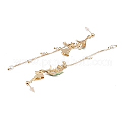 Pendientes asimétricos de aleación dorada con esmalte&nbsp;EJEW-Z061-01G-03
