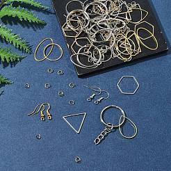 DIY Sechseck/Tropfen/Oval/Dreieck Messing Ohrhänger Schmuckherstellung Kits&nbsp;DIY-FS0007-62
