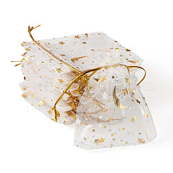 30 bolsa de regalo con cordón de organza con estampado dorado de luna y estrella&nbsp;ABAG-TA0002-21A