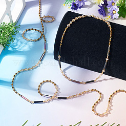 Chaînes de taille ajustables en perles de verre pour femmes&nbsp;AJEW-TA0005-78D
