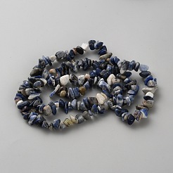 Natürliche blaue Fleck Jaspis Perlen Stränge&nbsp;G-WH0035-25B
