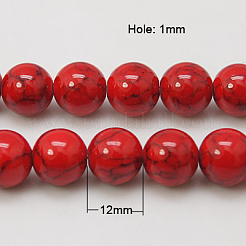 Filo di perline turchesi sintetici&nbsp;TURQ-H038-12mm-XXS17