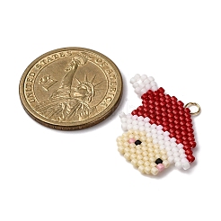 Pendentifs Père Noël en perles de verre&nbsp;PALLOY-MZ00812
