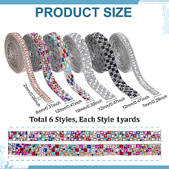 6 Yards 6 Stile Glitzerglas Hotfix Strass&nbsp;DIY-ME0001-84