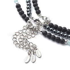 Juego de 3 collar con dijes de estrella&nbsp;NJEW-JN03979