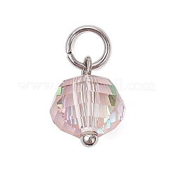 Anelli aperti in acciaio inossidabile 304 e pendenti con perline di vetro&nbsp;PALLOY-JF03599-02