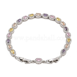 Bracelets de tennis en laiton platine sertis de micro-pavés de zircone cubique&nbsp;BJEW-B160-02P-03
