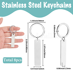 8 porte-clés en acier inoxydable&nbsp;KEYC-SC0001-47P