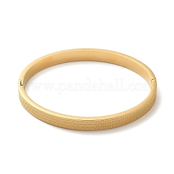 Armreifen mit Scharnier und Fächerstruktur aus Edelstahl 304 für Damen&nbsp;LS-BJEW-E099-04G-01