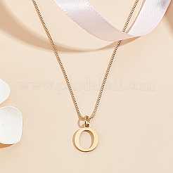 Collier avec pendentif lettre en acier inoxydable 304&nbsp;NJEW-LP0001-38O-G