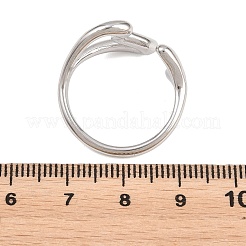 Anillos abiertos de acero inoxidable 304 con forma de corazón para mujer&nbsp;RJEW-A106-01P