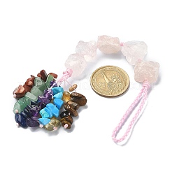 Pépites décorations pendentif quartz rose naturel&nbsp;HJEW-JM00992-05