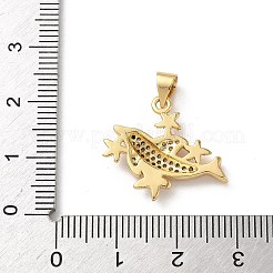 Pendentifs avec zircon cubiques à micro-pavés en laiton&nbsp;KK-D502-28D-G
