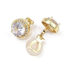 Boucles d'oreilles manchette en laiton zircon cubique transparent&nbsp;EJEW-Z148-01G