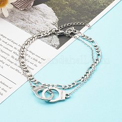 Bracelets de cheville multibrins en acier inoxydable 304 résistant au ternissement&nbsp;AJEW-AN00436-01