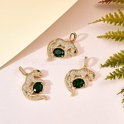 3 Uds colgantes de circonita cúbica micro pavé de latón chapado en estante&nbsp;ZIRC-SZ0003-88