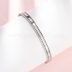 304 Edelstahl Micro Pave Zirkonia Scharnier Armreifen für Damen&nbsp;BJEW-Z146-04P
