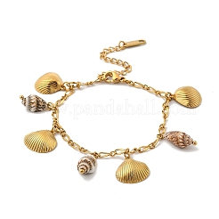 Braccialetti con ciondoli in acciaio inossidabile 304 per donna placcatura ionica (IP)&nbsp;BJEW-A052-02G