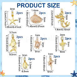 16pcs 8 styles pendentifs en laiton&nbsp;KK-PH0015-12A