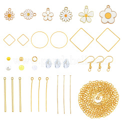 DIY-Sets zum Basteln von Gänseblümchen-Ohrhängern&nbsp;DIY-YW0016-27