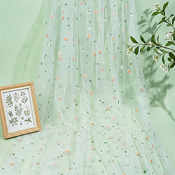 Tessuto di organza di poliestere con fiori&nbsp;DIY-PH0038-38B
