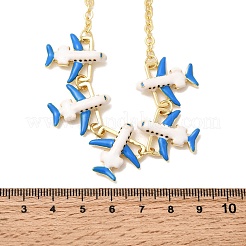 Latón pendiente de los collares del esmalte&nbsp;NJEW-B157-07G-01