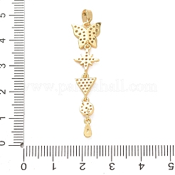 Ciondoli con nappa in ottone e micro pavé di zirconi cubici trasparenti&nbsp;KK-L271-01G-07