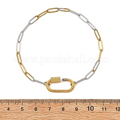 Braccialetti a catena a graffetta in acciaio inossidabile 304 bicolore da 3.5 mm con chiusura a vite&nbsp;BJEW-JB14354