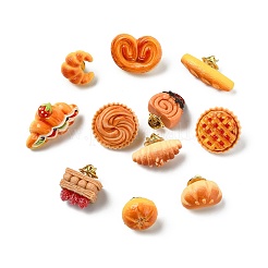 12 pièce 12 styles de jolies épingles en résine sur le thème de la nourriture&nbsp;JEWB-CJ0003-12