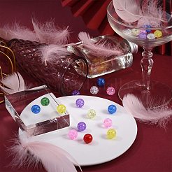 80pcs 8 Farben transparentes Knisterglas runde Perlenstränge&nbsp;CCG-SZ0001-09