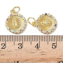 Pendentifs en laiton et zircone cubique sur le thème de la Sainte Vierge&nbsp;KK-L253-32G-04