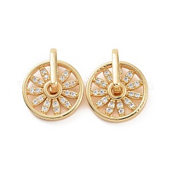 Drehbare Messing-Anhänger mit mikroklarem Zirkonia-Pavé&nbsp;KK-E068-VC295