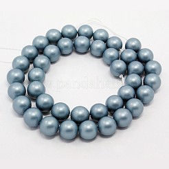 Runde Schale Perle frosted Stränge&nbsp;BSHE-I002-6mm-323
