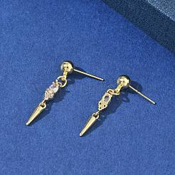 Boucles d'oreilles pendantes en laiton avec micro pavé de zircons cubiques pour femmes&nbsp;EJEW-A167-29B-G