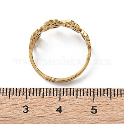 Ionenplattierung (IP) 201 Edelstahl ausgehöhlter verstellbarer Ring mit Hundepfotenabdrücken für Frauen&nbsp;X-RJEW-K238-10G
