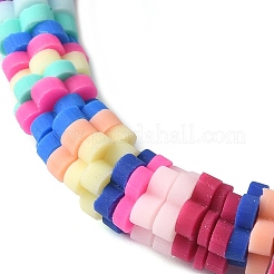 7 bracelet extensible fait main en argile polymère prune et perles turquoise synthétiques de 7 couleurs pour femmes&nbsp;BJEW-JB11537