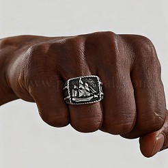 304 Edelstahl Fingerringe für Männer&nbsp;WGDC56E-01