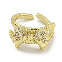 Bague de manchette en laiton à micropavé de zircone cubique&nbsp;RJEW-E296-08G