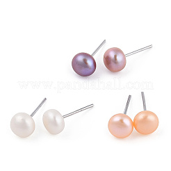 Ohrstecker aus gefärbten Naturperlen&nbsp;PEAR-N020-06C