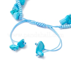 Bracelets tressés faits à la main en perles de verre et en perles turquoise synthétiques&nbsp;BJEW-MZ00250-02