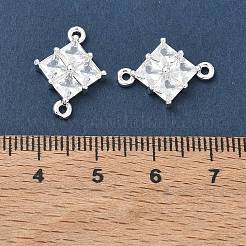 Ciondoli connettore in ottone con pavé di zirconi cubici trasparenti&nbsp;CU-CBAB0CF-03S