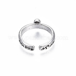 Anillo de puño abierto de calavera de aleación de halloween para mujer&nbsp;RJEW-T009-26AS