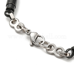 Bracciale bicolore in acciaio inossidabile 201 con colonna e catena a maglie infinite&nbsp;BJEW-B078-32BP
