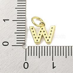 Lettre en laiton micro pavé pendentifs en zircone cubique clair&nbsp;KK-K354-06G-W